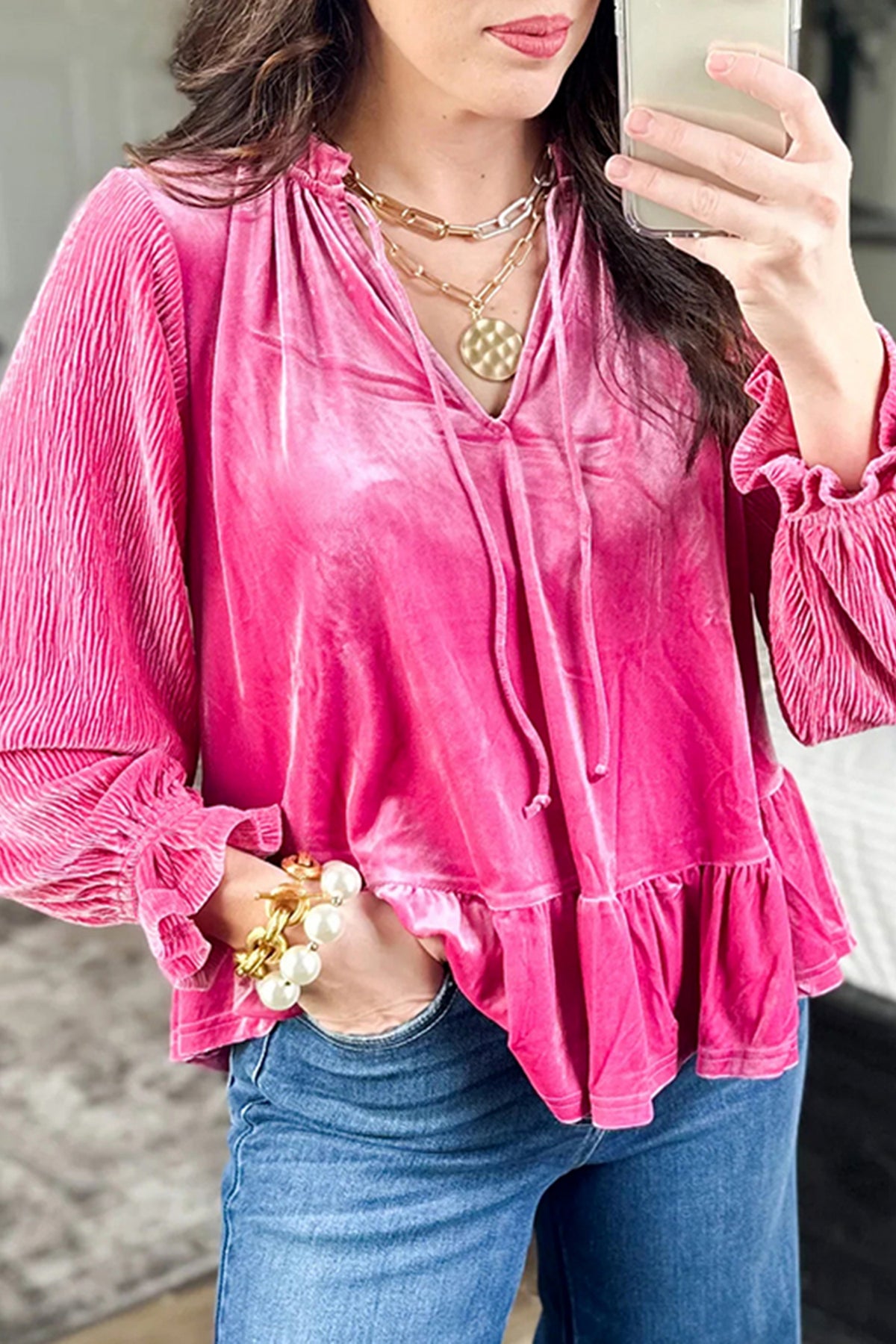 Rosé Velvet Top