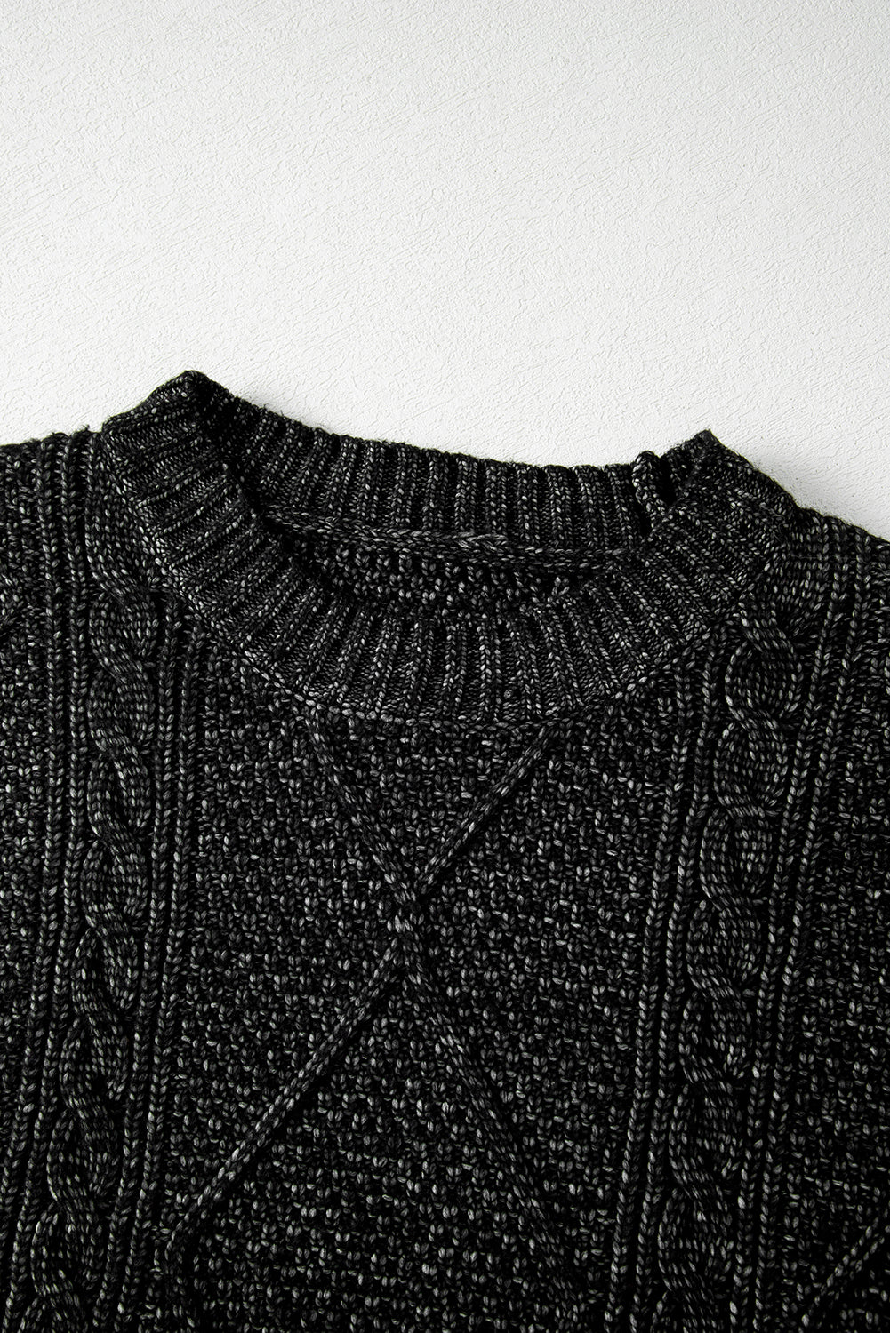 Oatmeal Cable Knit Drop Shoulder Loose Fit Sweater Dress