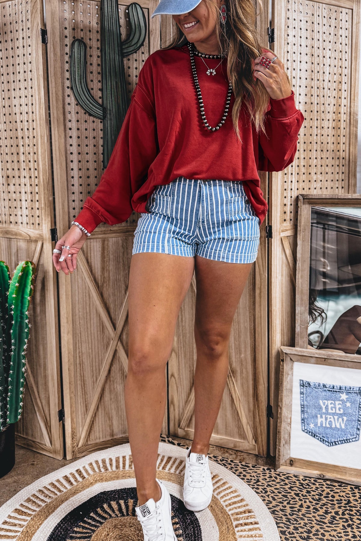 Crimson Cutout Sweatshirt