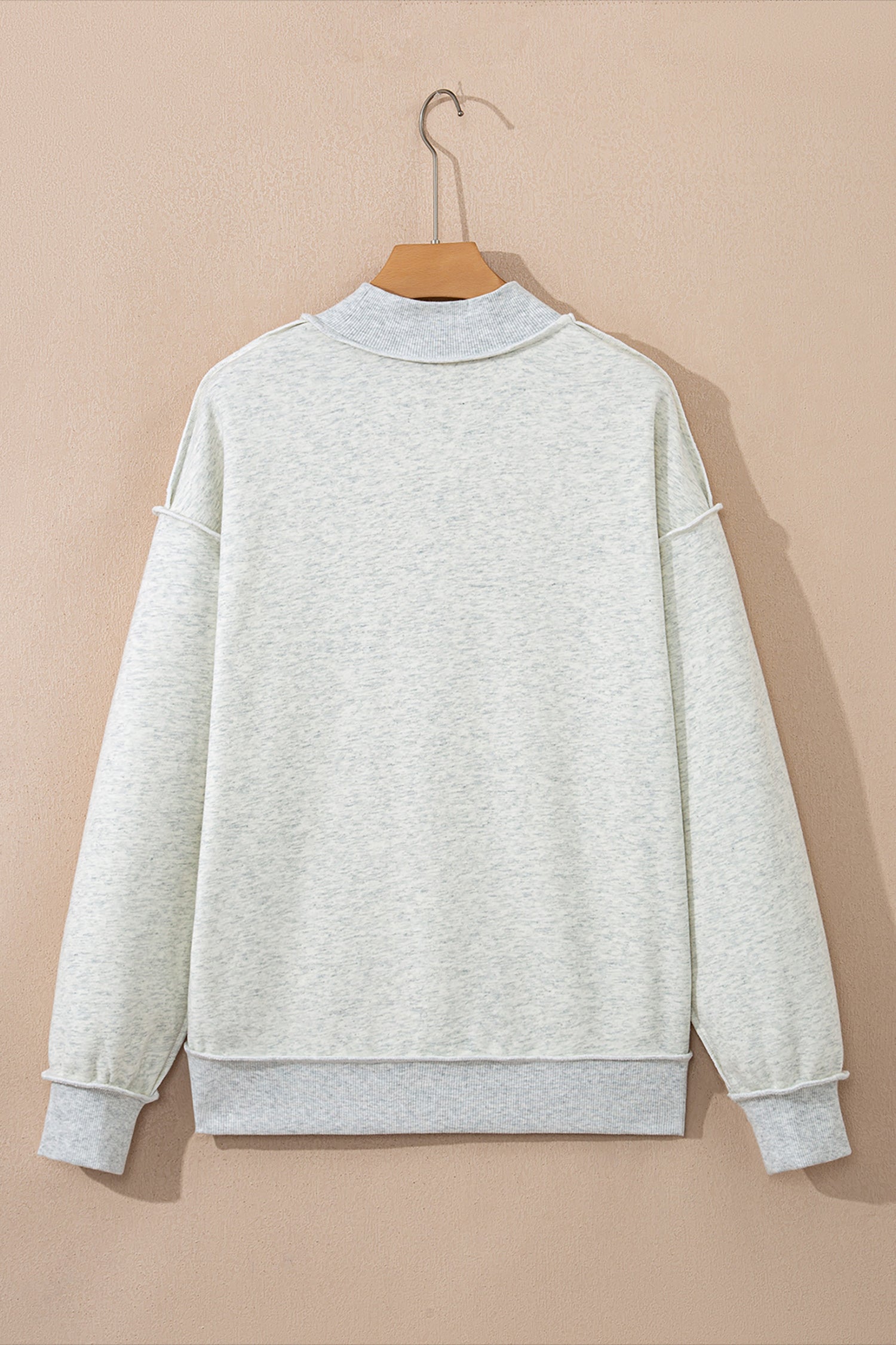 Coffee Oversize Drop Shoulder Reversible Mock Neck Sweatshirt