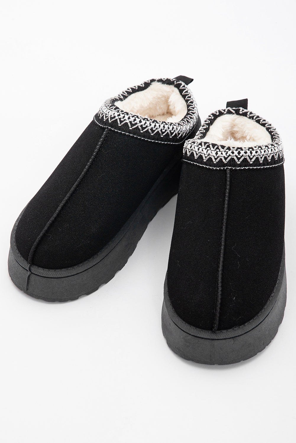 Plush Lined Platform Slippers