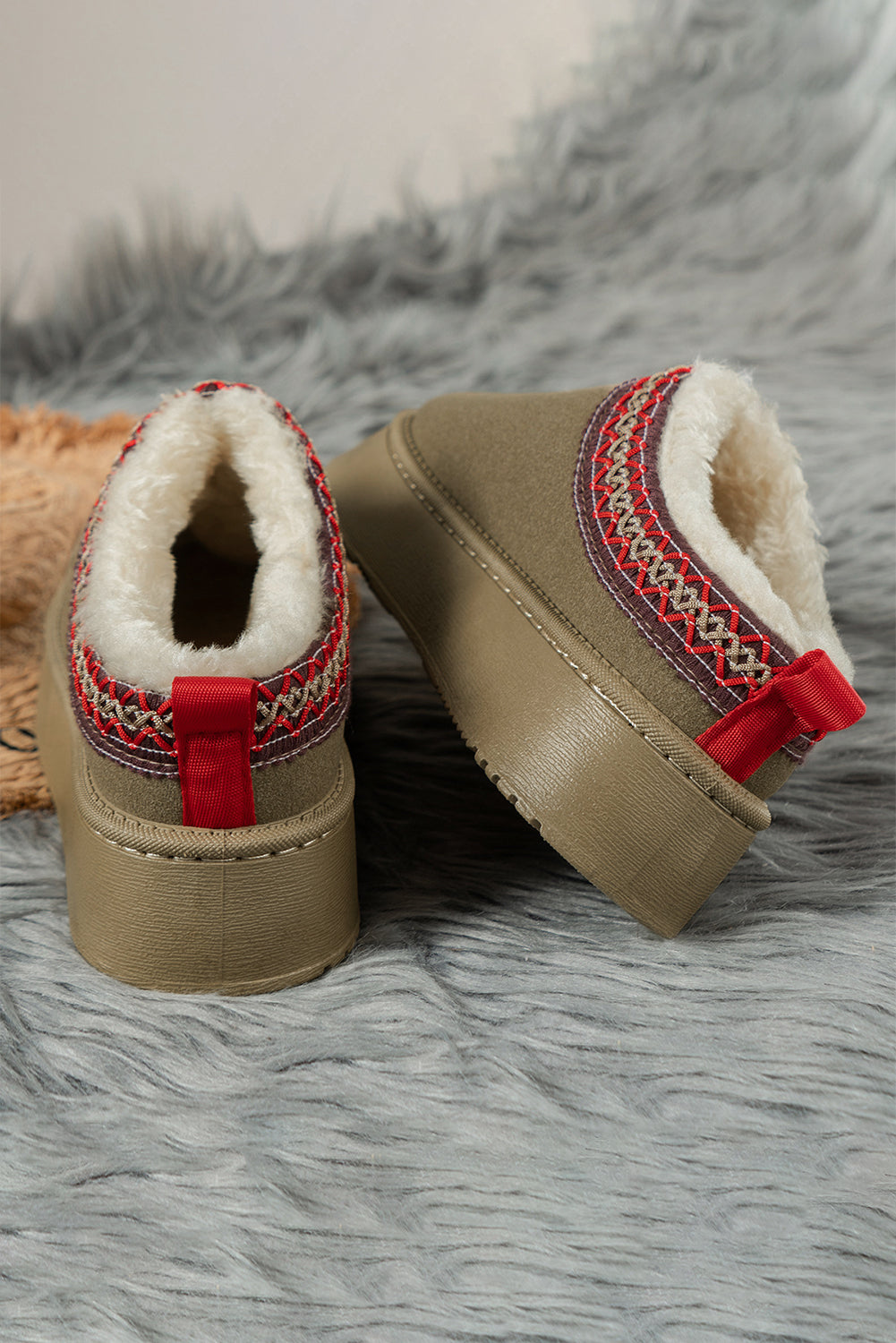 Plush Lined Platform Slippers