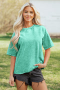 Solid Color Cotton Mineral Washed Oversize Tee