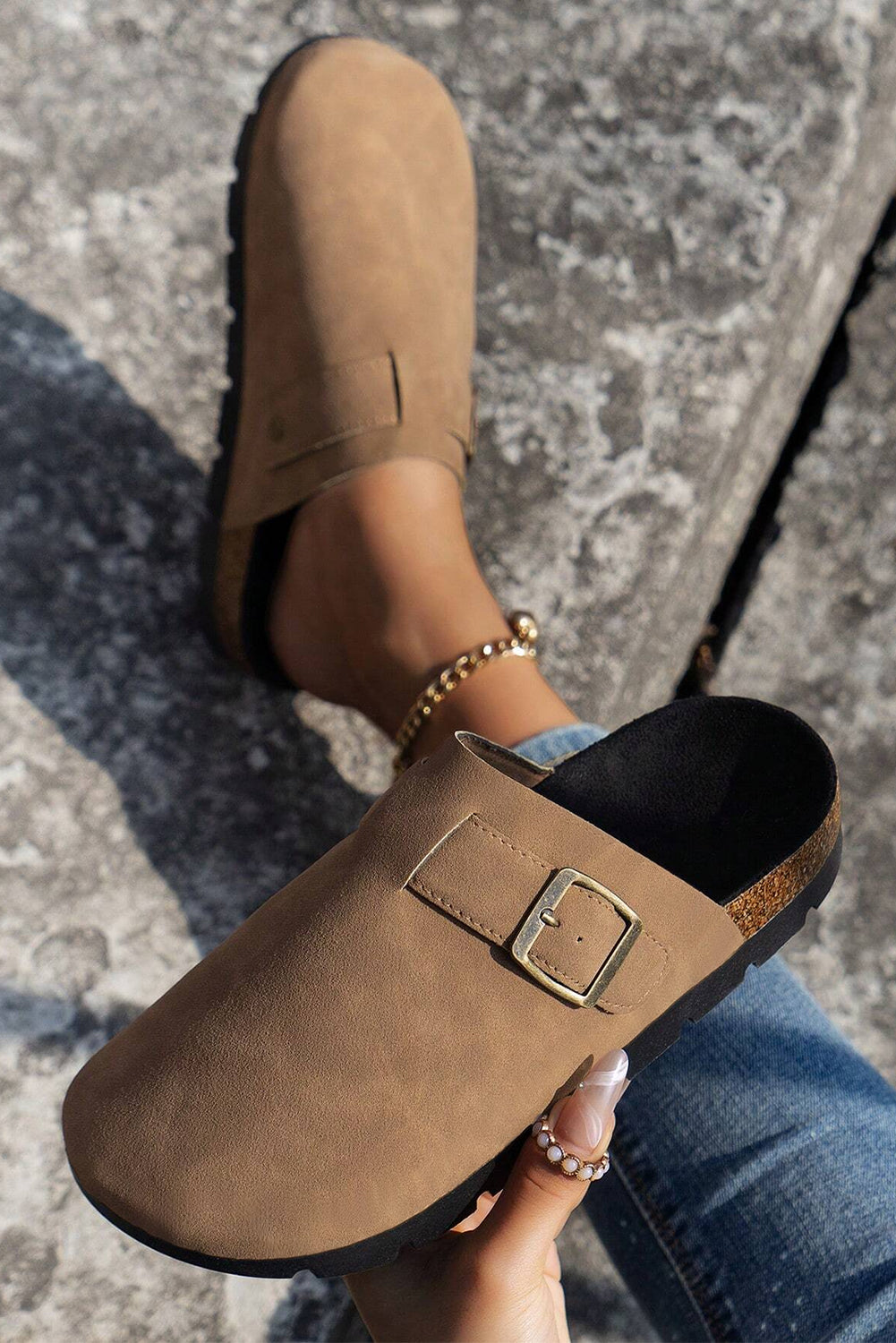 Retro Buckle Slippers