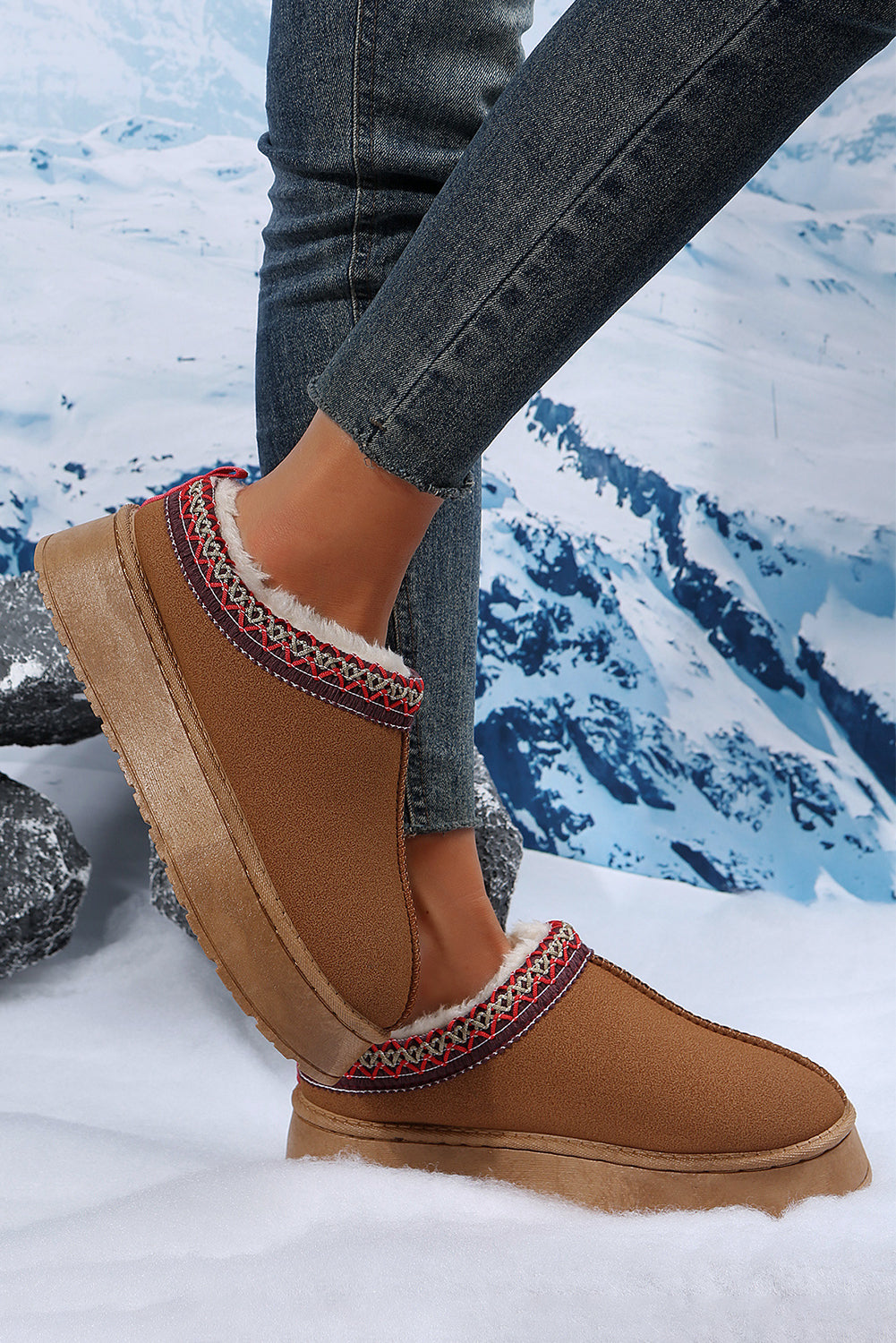 Plush Lined Platform Slippers