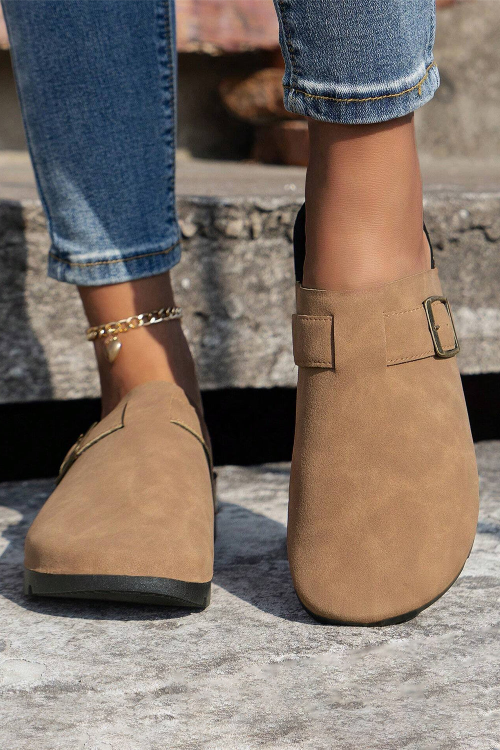 Retro Buckle Slippers