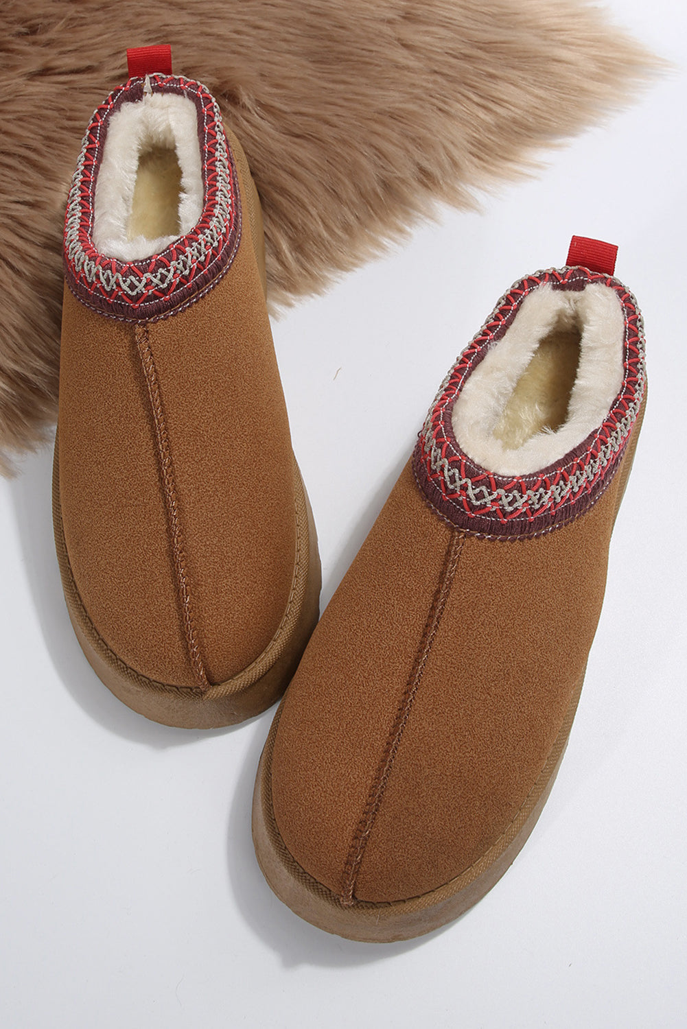 Plush Lined Platform Slippers