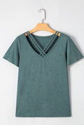 Crisscross Green Top