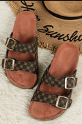 Brown Double Strap Sandals