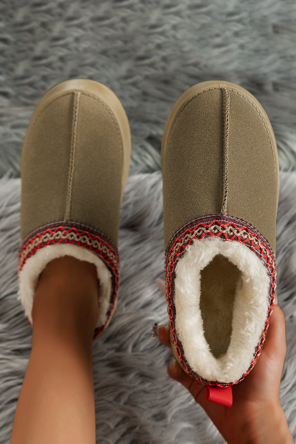 Plush Lined Platform Slippers