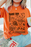 Orange Football Game Day Graphic Short Sleeve T Shirt