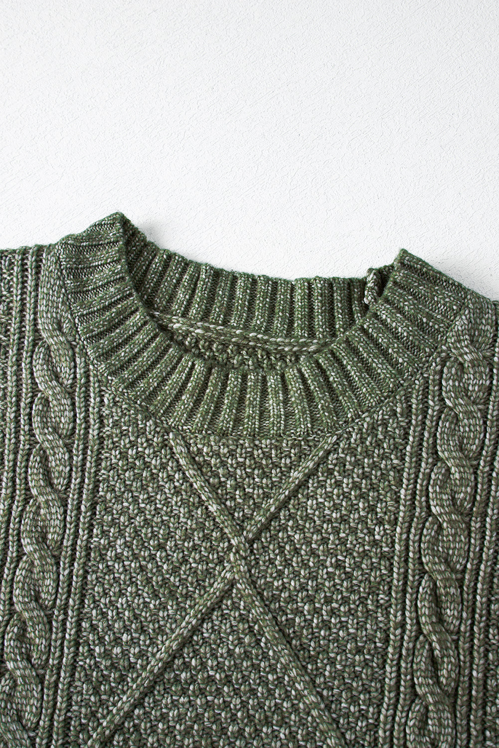 Oatmeal Cable Knit Drop Shoulder Loose Fit Sweater Dress