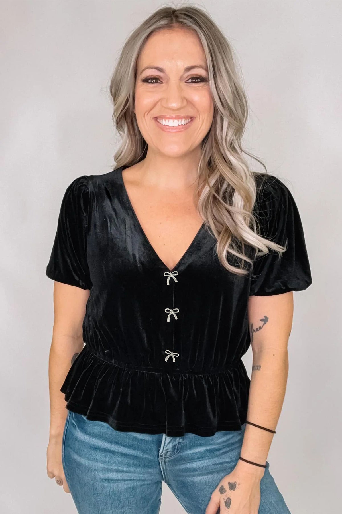 Little Black Bow Blouse