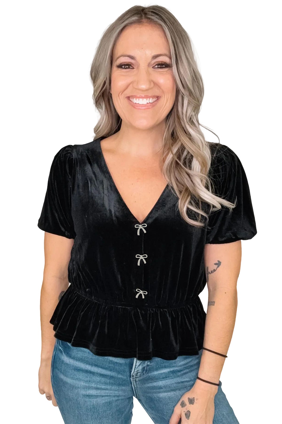 Little Black Bow Blouse
