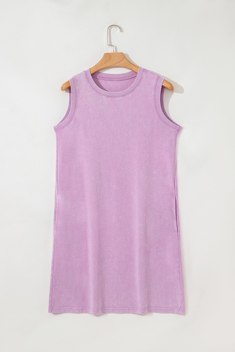 Sea Green Mineral Wash Pocket Tank Mini Dress
